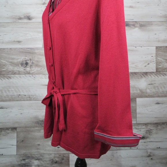 Notations* Women's 3/4 Sleeve Pullover Abstract Undershirt Waist Tie Sweater~ 1X - Picture 5 of 12